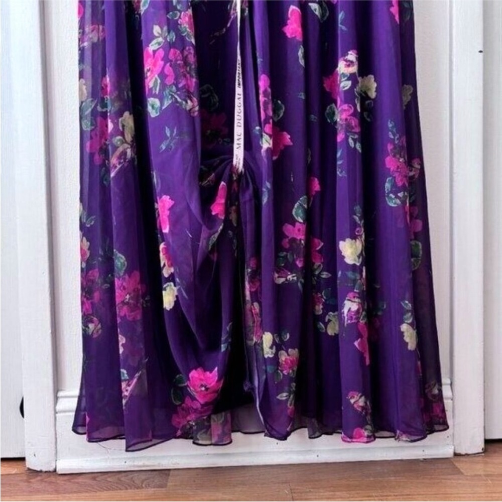 MAC DUGGAL ✨ Long Sleeve Dress, Wedding Guest | purple, flowers - Picture 6 of 9